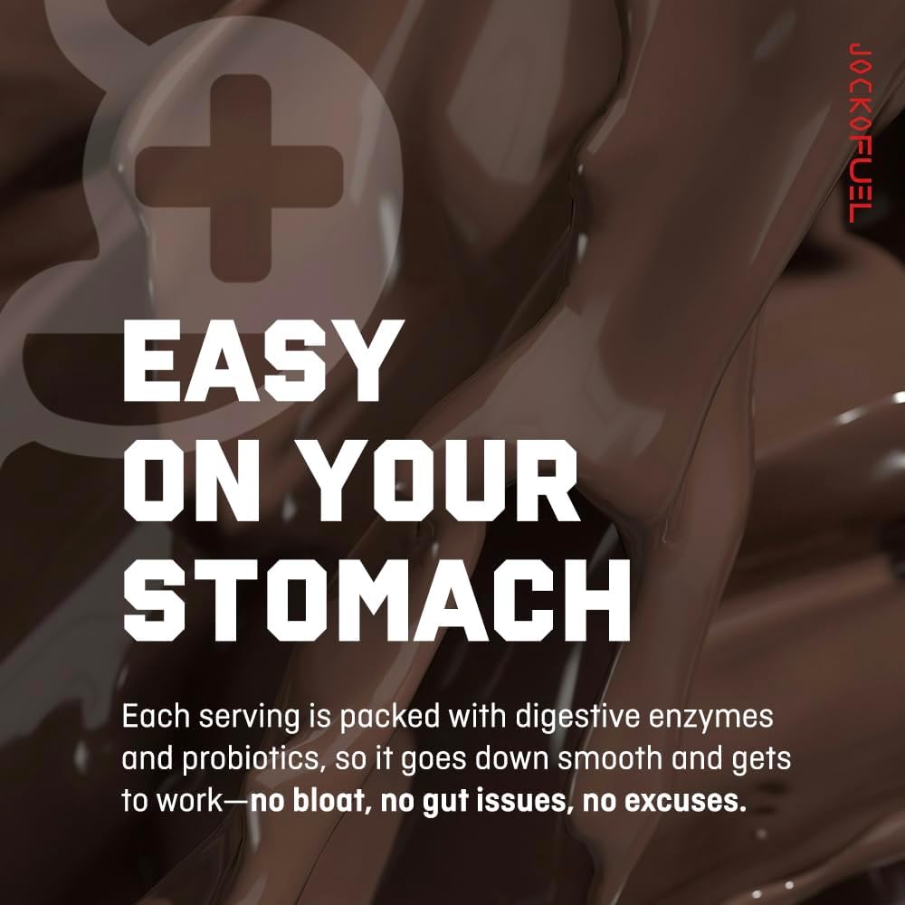Jocko Fuel Whey Protein Powder contains 22 grams of protein per serving and provides 27 servings per tub.